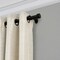 Threadmade Home Serena Single Curtain Rod with Contemporary Cap Finial, Antique Black - 86"W x 120"L
